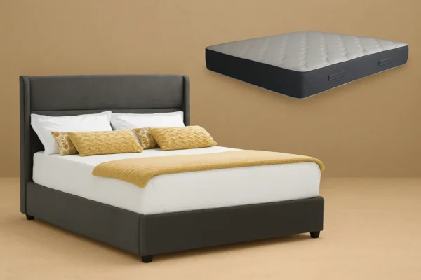 Κρεβάτι Venetikos Grey & Ορθοπεδικό στρώμα Novel