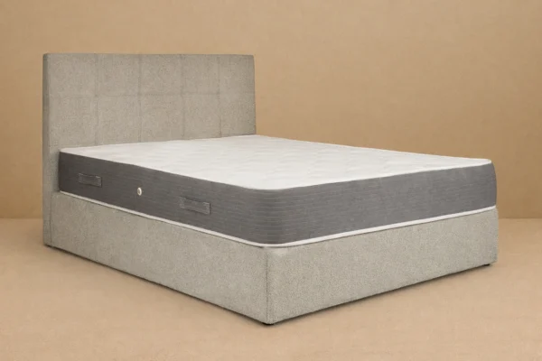 Διπλό κρεβάτι Berkley Lux 160 grey & στρώμα Novel